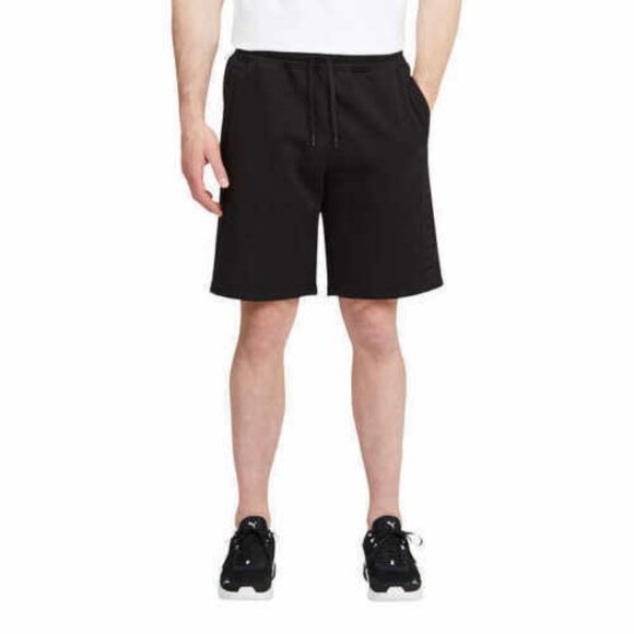 Puma Men's Vertical Embossed Logo Fleece Sweat Shorts (Black, SMALL) - Picture 1 of 4